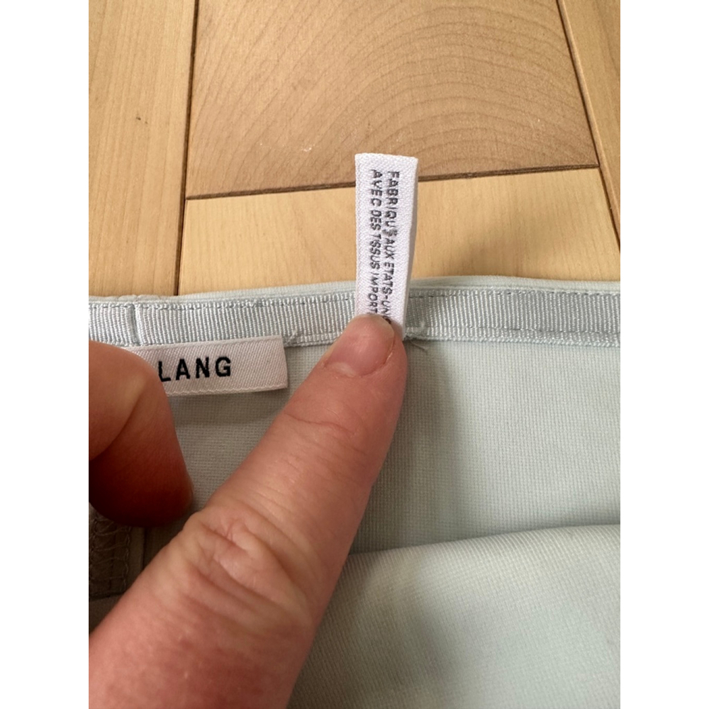 HELMUT LANG Light Blue Off-Shoulder Bodycon Dress S – Made in USA Designer Minim - Picture 5 of 10